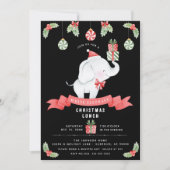 Invitation Échange de cadeaux de Noël déjeuner Éléphant Blanc (Devant)