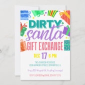 Invitation Échange de cadeaux de Noël Dirty Santa de couleurs (Devant)