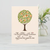 Invitation Échange de cadeaux de Noël Perdreau dans un poirie (Debout devant)