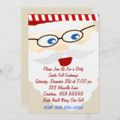 Invitation Échange de cadeaux de Noël Père Noël (Devant / Derrière)