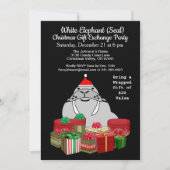 Invitation Échange de cadeaux de Noël pour phoque blanc éléph (Devant)