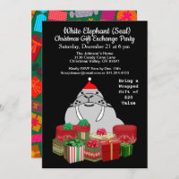 Échange de cadeaux de Noël pour phoque blanc éléph