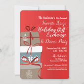 Invitation Échange de cadeaux de vacances entre amis (Devant)