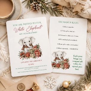 Invitation Échange de cadeaux éléphant blanc