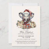 Invitation Échange de cadeaux éléphant blanc à l'aquarelle él (Devant)