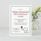 Invitation Échange de Cadeaux Éléphant Blanc Soirée de Noël (Debout devant)