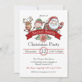 Invitation Échange de cadeaux moderne Secret Père Noël Noël (Devant)