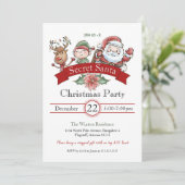 Invitation Échange de cadeaux moderne Secret Père Noël Noël (Debout devant)