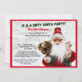 Invitation Échange de cadeaux Père Noël et Snowflakes (Devant)