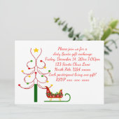 Invitation Échange de cadeaux pour Noël à Père Noël (Debout devant)