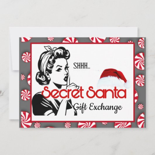 Invitation Échange de cadeaux Secret Santa (Devant)