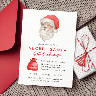 Invitation Échange de cadeaux Secret Santa de Noël fêtes