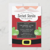 Invitation Échange de cadeaux Secret Santa Noël Fête de fin d (Devant)