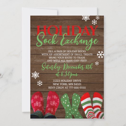 Invitation Échange de chèques vacances Noël (Devant)