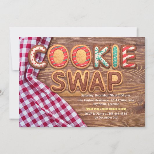 Invitation Échange de cookies (Devant)