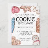 Invitation Échange de cookies de Noël (Devant)