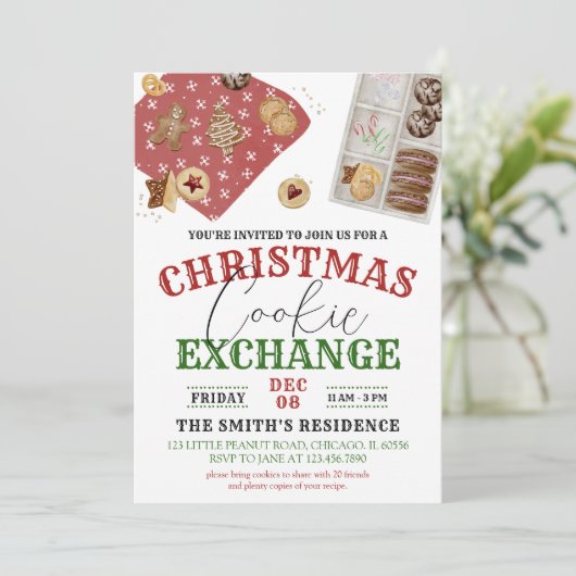 Invitation Échange de cookies de Noël (Debout devant)