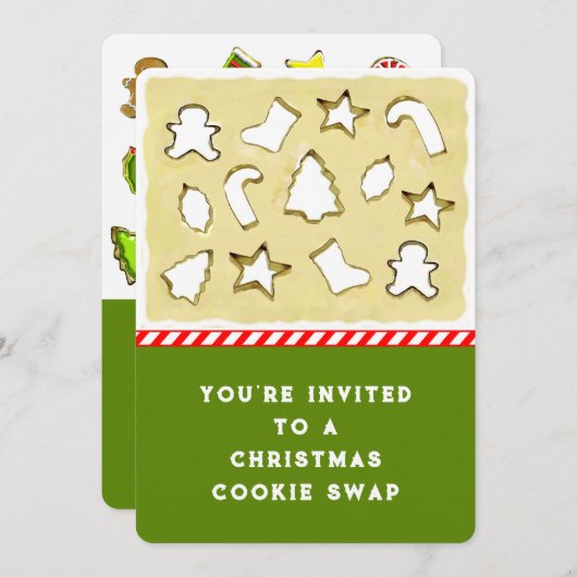 Invitation Échange de cookies de Noël (Devant / Derrière)