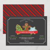 Invitation Échange de cookies de Noël (Devant / Derrière)