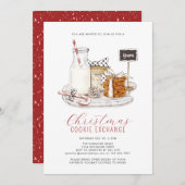 Invitation Échange de cookies de Noël moderne (Devant / Derrière)