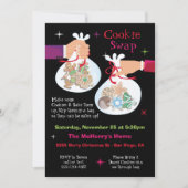 Invitation Échange de cookies de Noël rétro (Devant)