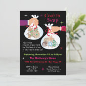 Invitation Échange de cookies de Noël rétro (Debout devant)