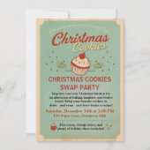 Invitation Échange de cookies de Noël vintage rétro (Devant)