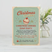 Invitation Échange de cookies de Noël vintage rétro (Debout devant)