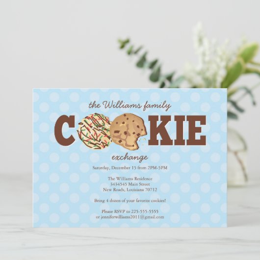 Invitation Échange de cookies de vacances (Debout devant)
