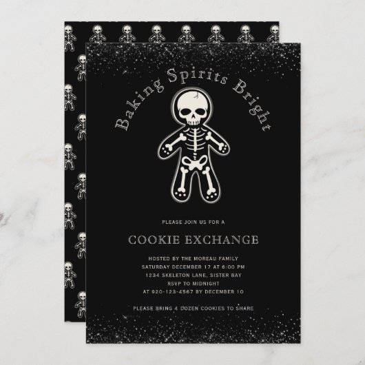 Invitation Échange de cookies gothiques (Devant / Derrière)