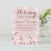 Invitation Échange de cookies Noël Arbre de Noël Rose (Debout devant)