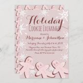 Invitation Échange de cookies Noël Arbre de Noël Rose (Devant / Derrière)