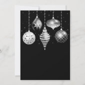 Invitation Échange de décorations noir et argent (Dos)