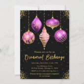 Invitation Échange de décorations pourpre et or (Devant)