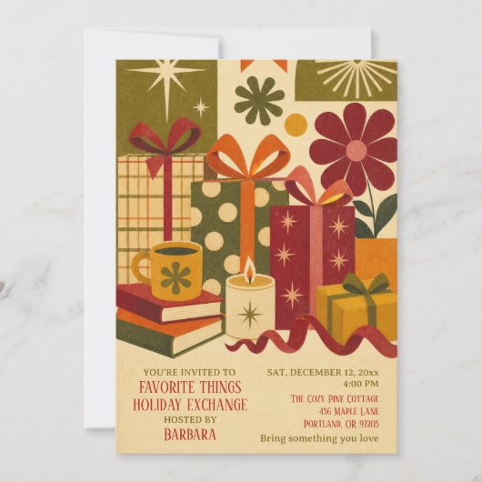 Invitation Échange de fêtes des objets préférés (Devant)