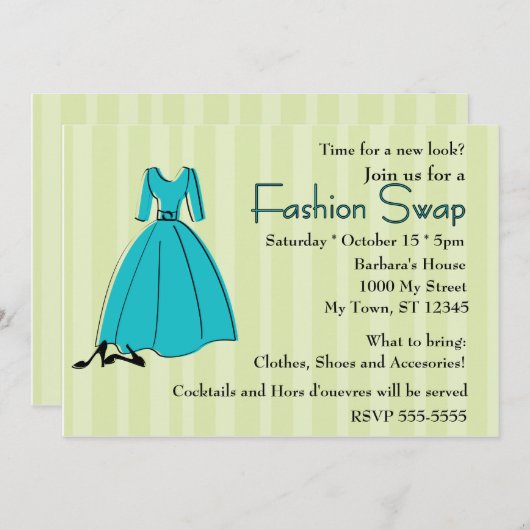 Invitation Échange de mode (Devant / Derrière)