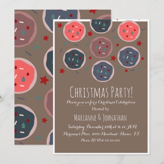 Invitation Échange de pépites de biscuits de Noël sucrés (Devant / Derrière)