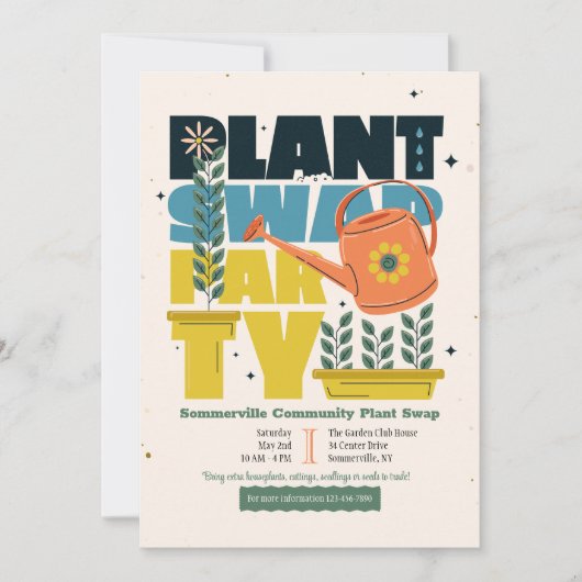 Invitation Échange de plantes (Devant)