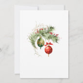 Invitation Échange d'ornement de boules de Noël aquarelle (Dos)