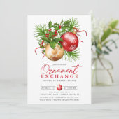Invitation Échange d'ornement festif Noël (Debout devant)
