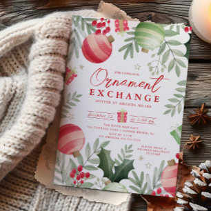 Invitation Échange d'ornement festif Noël