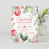 Invitation Échange d'ornement festif Noël (Debout devant)