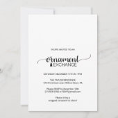 Invitation Échange d'ornements de calligraphie simple noir et (Devant)