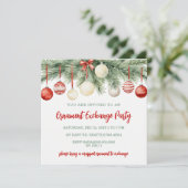 Invitation Échange d'ornements de fête Rouge Or Noël (Debout devant)