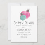 Invitation Échange d'ornements de Noël aquarelle (Devant)