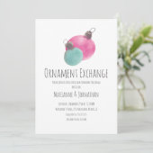 Invitation Échange d'ornements de Noël aquarelle (Debout devant)