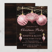 Invitation Échange d'ornements de Noël élégants rose clair (Devant / Derrière)
