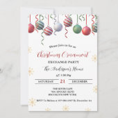 Invitation Échange d'ornements de Noël Fête de fêtes (Devant)