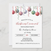 Invitation Échange d'ornements de Noël Fête de fêtes (Devant)