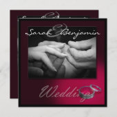 Invitation Échanger des anneaux avec des bandes Mariages (Devant / Derrière)